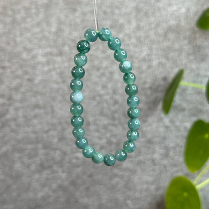 Water Green Jadeite Jade Bracelet Size 6.5 mm