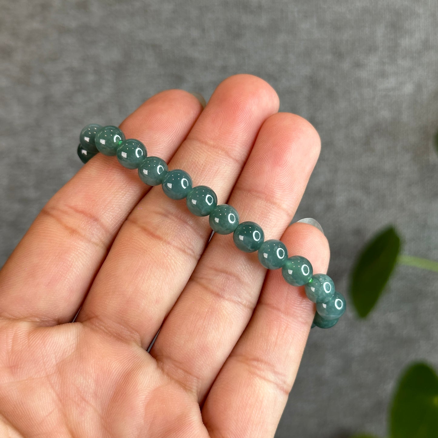 Water Green Jadeite Jade Bracelet Size 6.5 mm