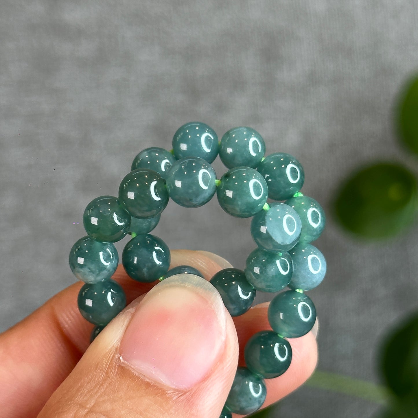 Water Green Jadeite Jade Bracelet Size 6.5 mm