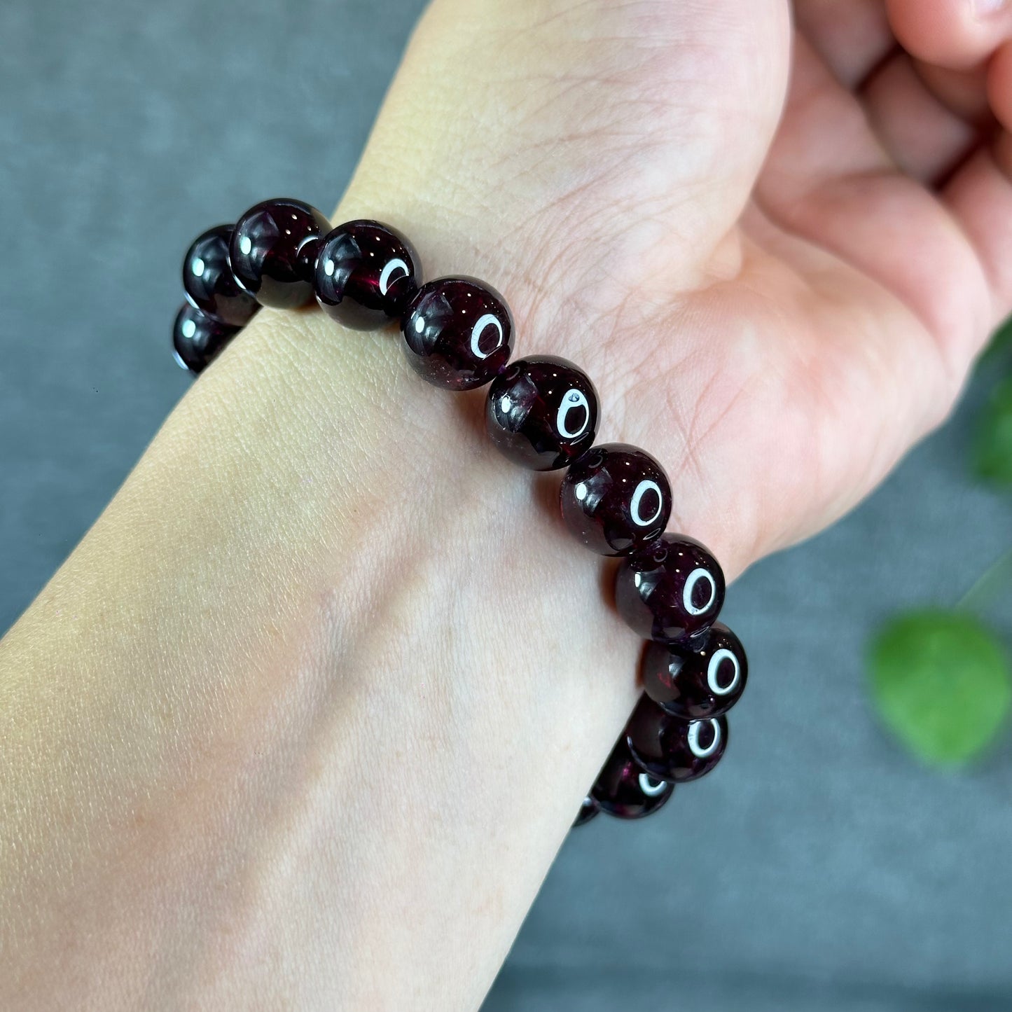 Natural Plum Garnet Bracelet Size 11 mm