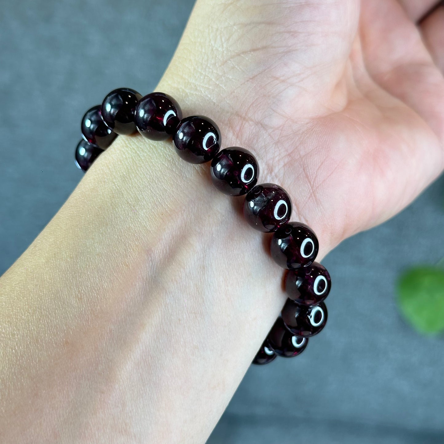 Natural Plum Garnet Bracelet Size 11 mm