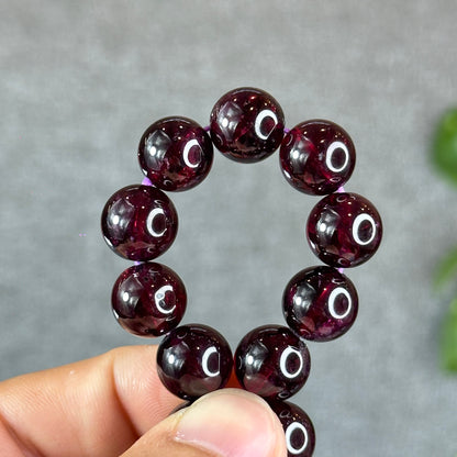 Natural Plum Garnet Bracelet Size 11 mm