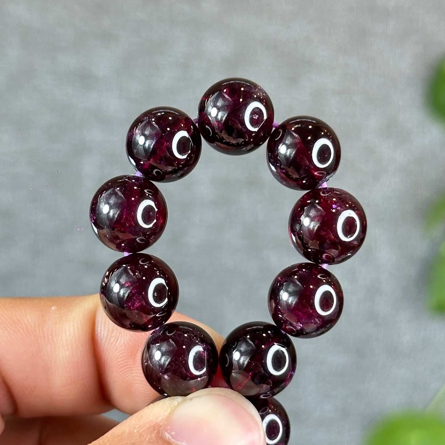 Natural Plum Garnet Bracelet Size 11 mm