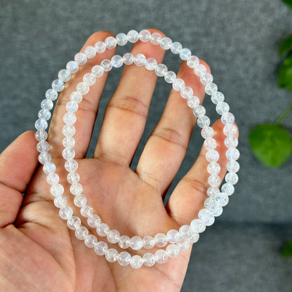 Natural Moonstone Triple Wrap Bracelet Size 5.5 mm