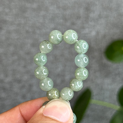 Light Moss Green Jadeite Jade Bracelet Size 7 mm