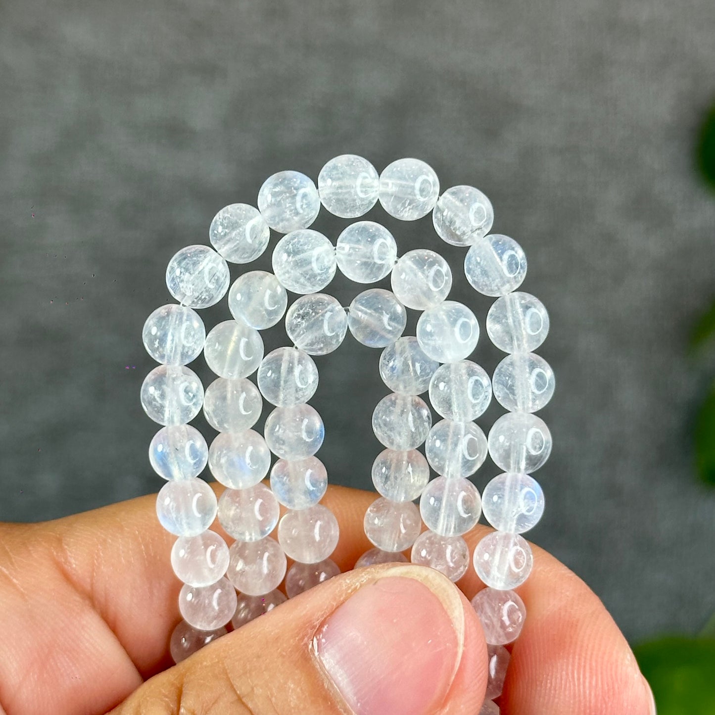 Natural Moonstone Triple Wrap Bracelet Size 5.5 mm