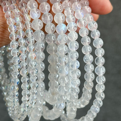 Natural Moonstone Triple Wrap Bracelet Size 5.5 mm