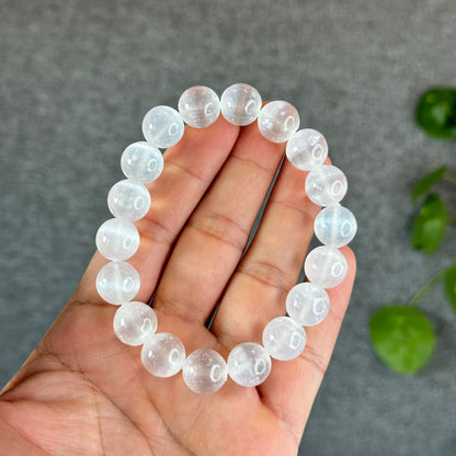 Natural Selenite Bracelet Size 12 mm
