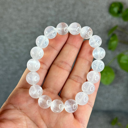 Natural Selenite Bracelet Size 12 mm