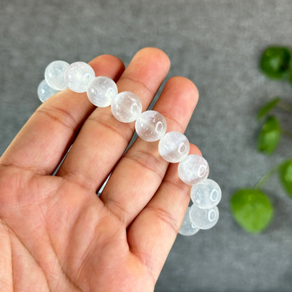 Natural Selenite Bracelet Size 12 mm