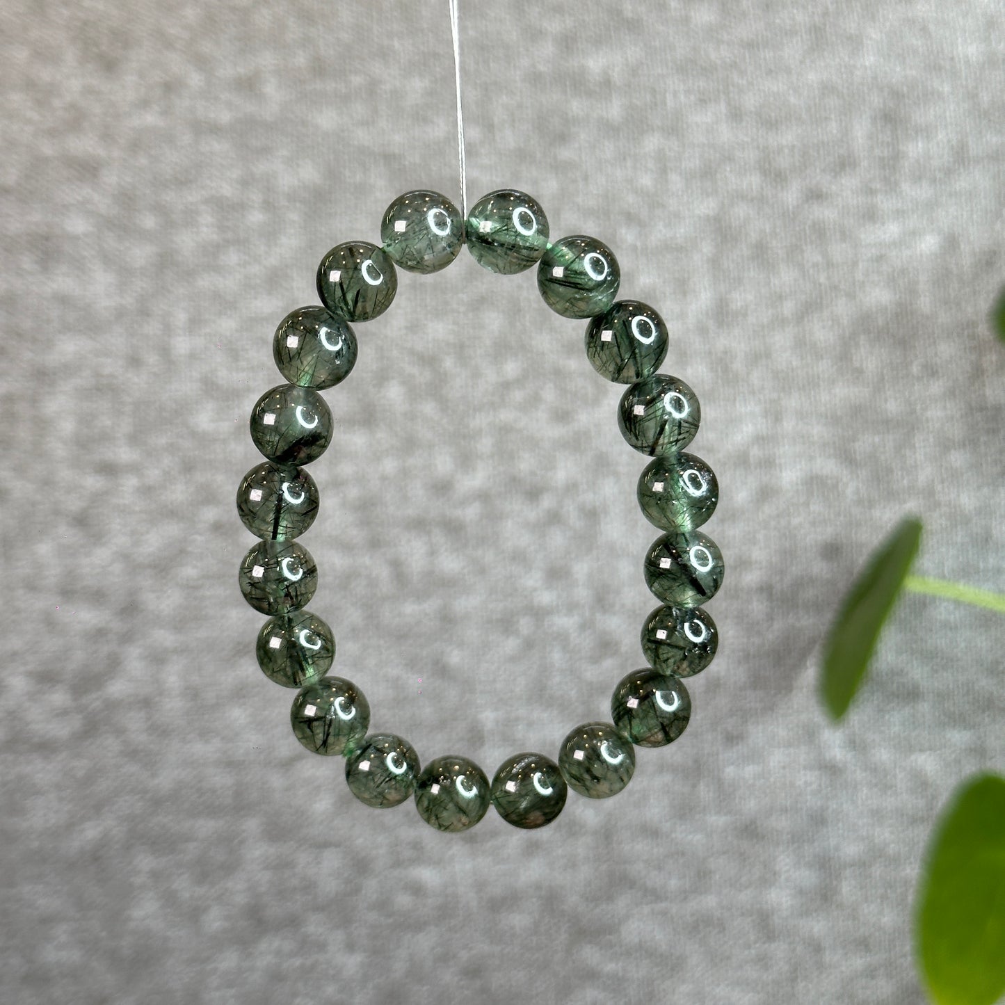 Green Rutilated Quartz Bracelet Size 9.5 mm