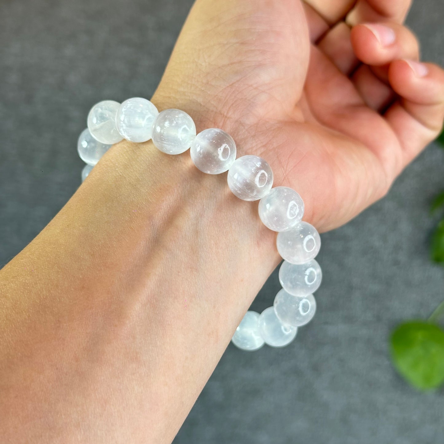 Natural Selenite Bracelet Size 12 mm