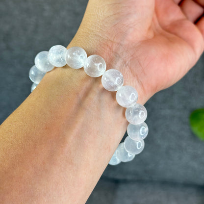 Natural Selenite Bracelet Size 12 mm