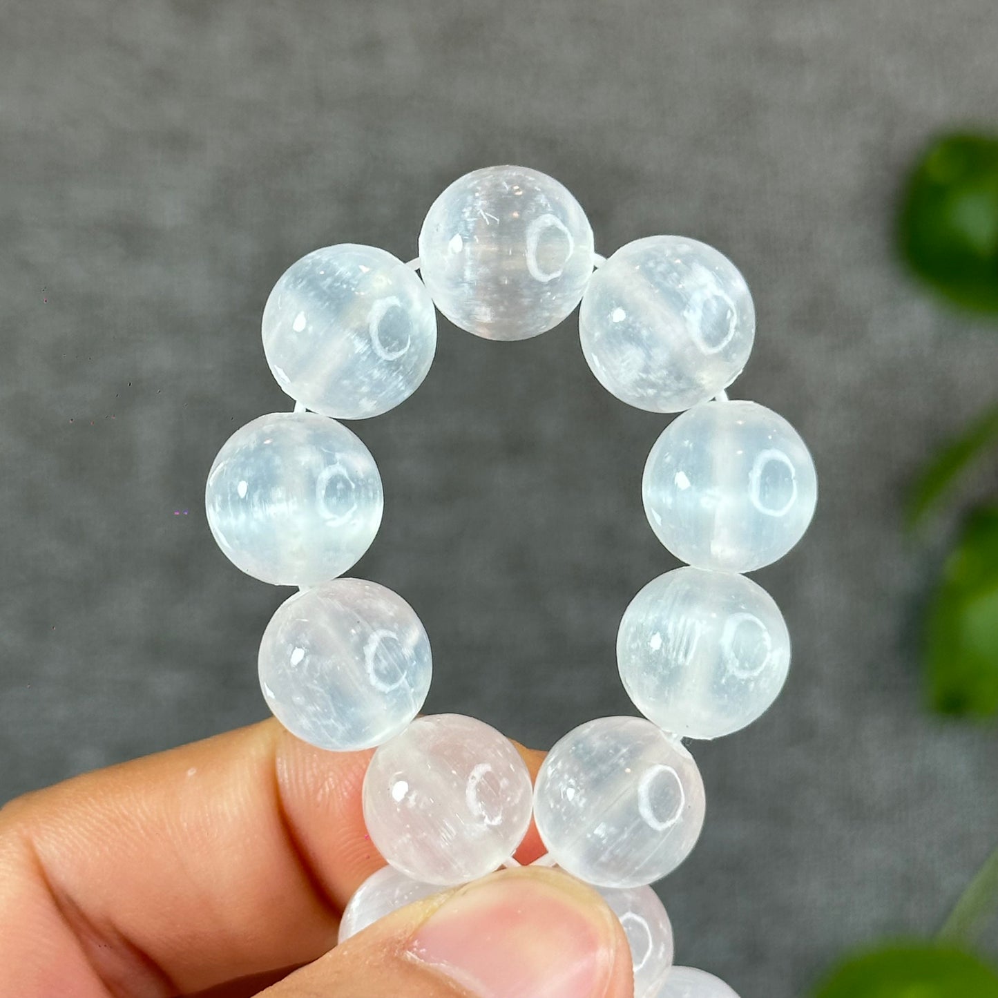 Natural Selenite Bracelet Size 12 mm