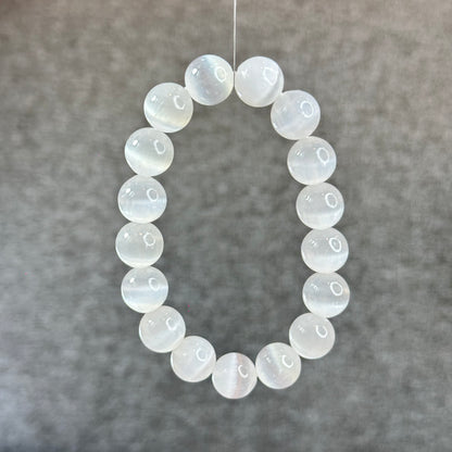 Natural Selenite Bracelet Size 12 mm