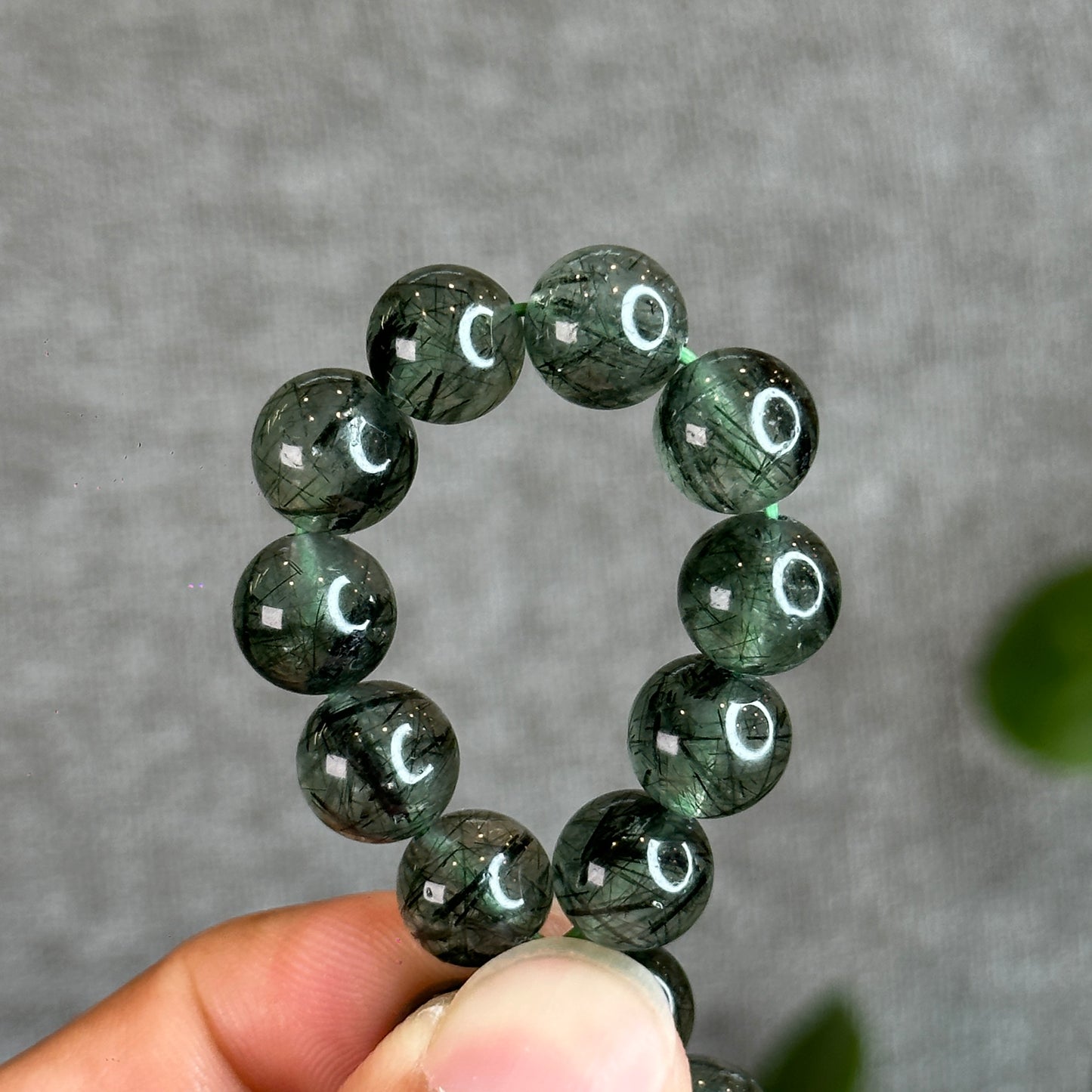 Green Rutilated Quartz Bracelet Size 9.5 mm