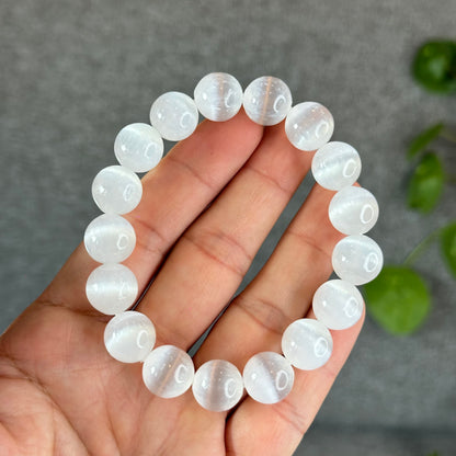 Natural Selenite Bracelet Size 12 mm