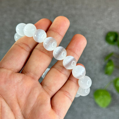 Natural Selenite Bracelet Size 12 mm