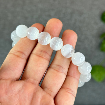 Natural Selenite Bracelet Size 12 mm
