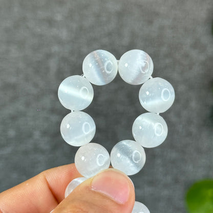 Natural Selenite Bracelet Size 12 mm