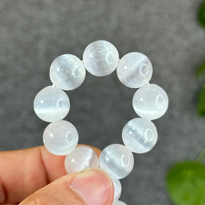 Natural Selenite Bracelet Size 12 mm