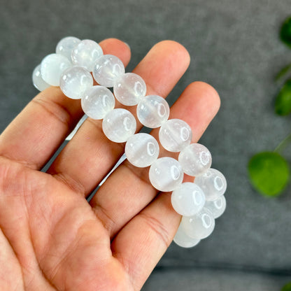 Natural Selenite Bracelet Size 12 mm