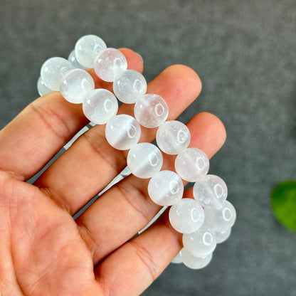 Natural Selenite Bracelet Size 12 mm