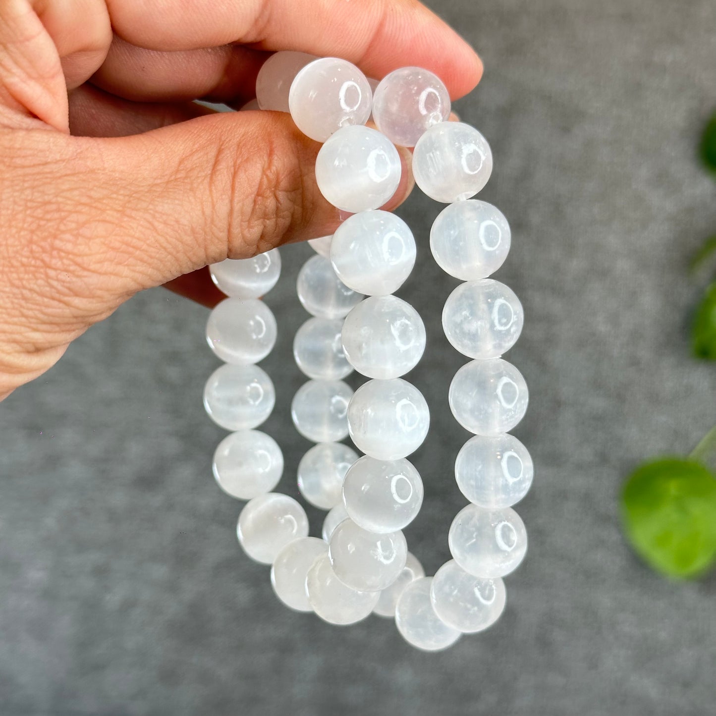 Natural Selenite Bracelet Size 12 mm