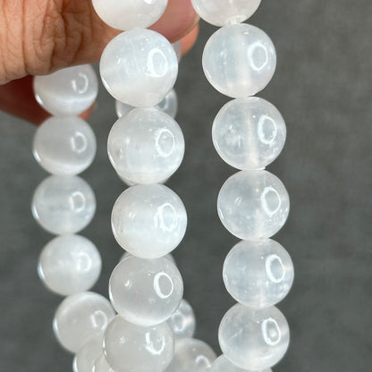 Natural Selenite Bracelet Size 12 mm