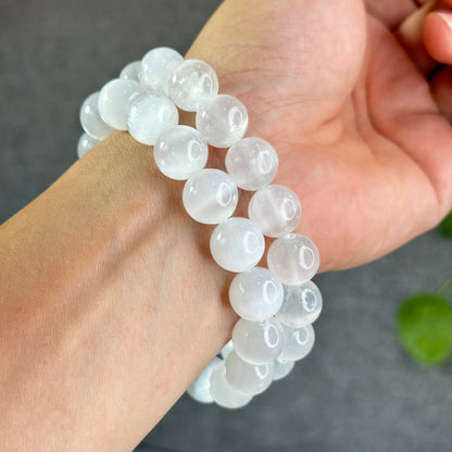 Natural Selenite Bracelet Size 12 mm