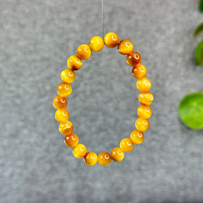 Natural Amber Tiger Eye Bracelet Size 8.3 mm