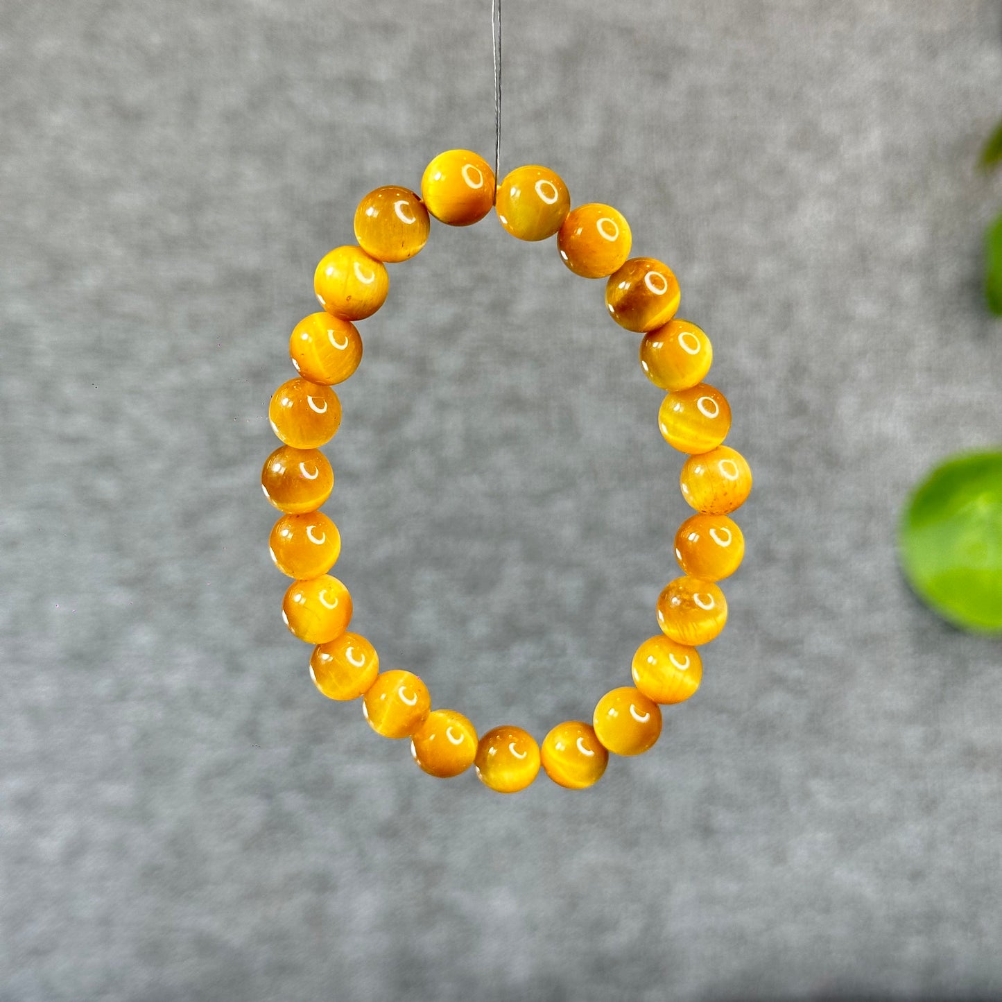 Natural Amber Tiger Eye Bracelet Size 8.3 mm