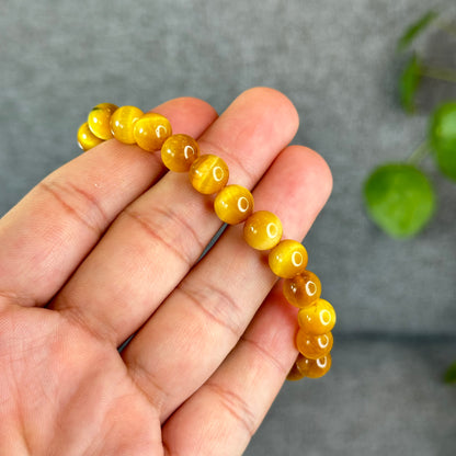 Natural Amber Tiger Eye Bracelet Size 8.3 mm
