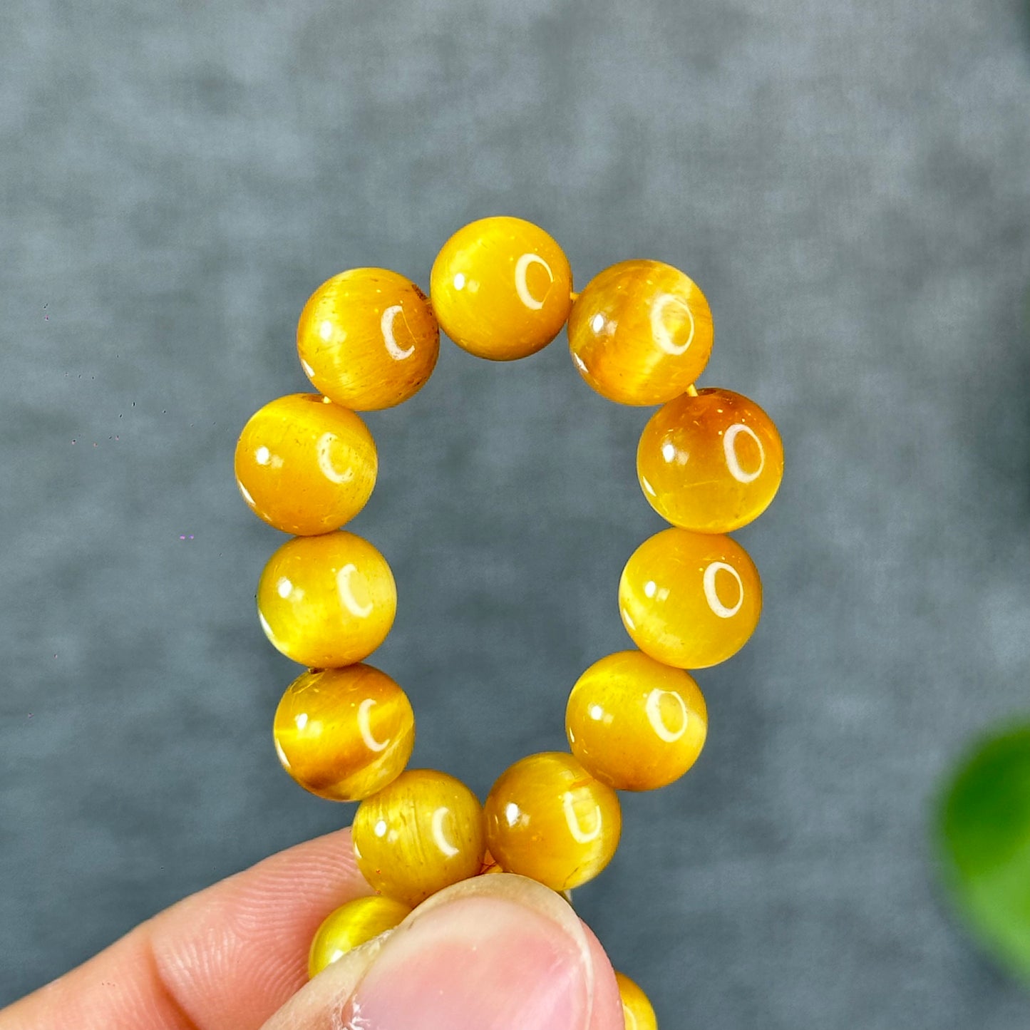Natural Amber Tiger Eye Bracelet Size 8.3 mm
