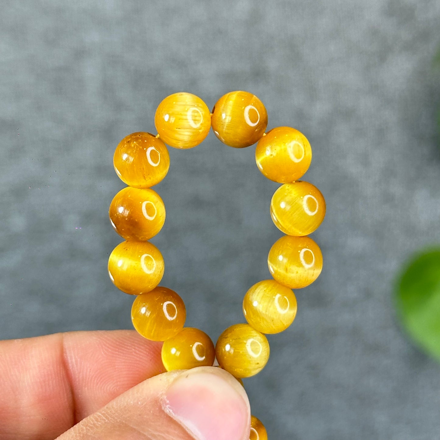 Natural Amber Tiger Eye Bracelet Size 8.3 mm