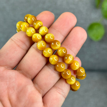 Natural Amber Tiger Eye Bracelet Size 8.3 mm