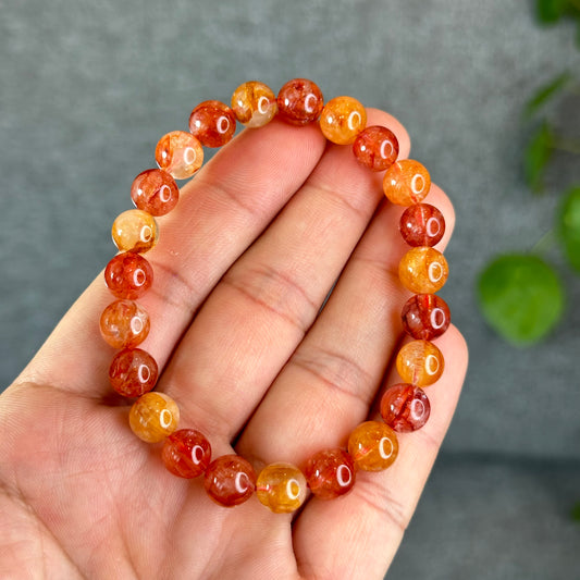 Natural Fire Quatz Bracelet Size 8.5 mm