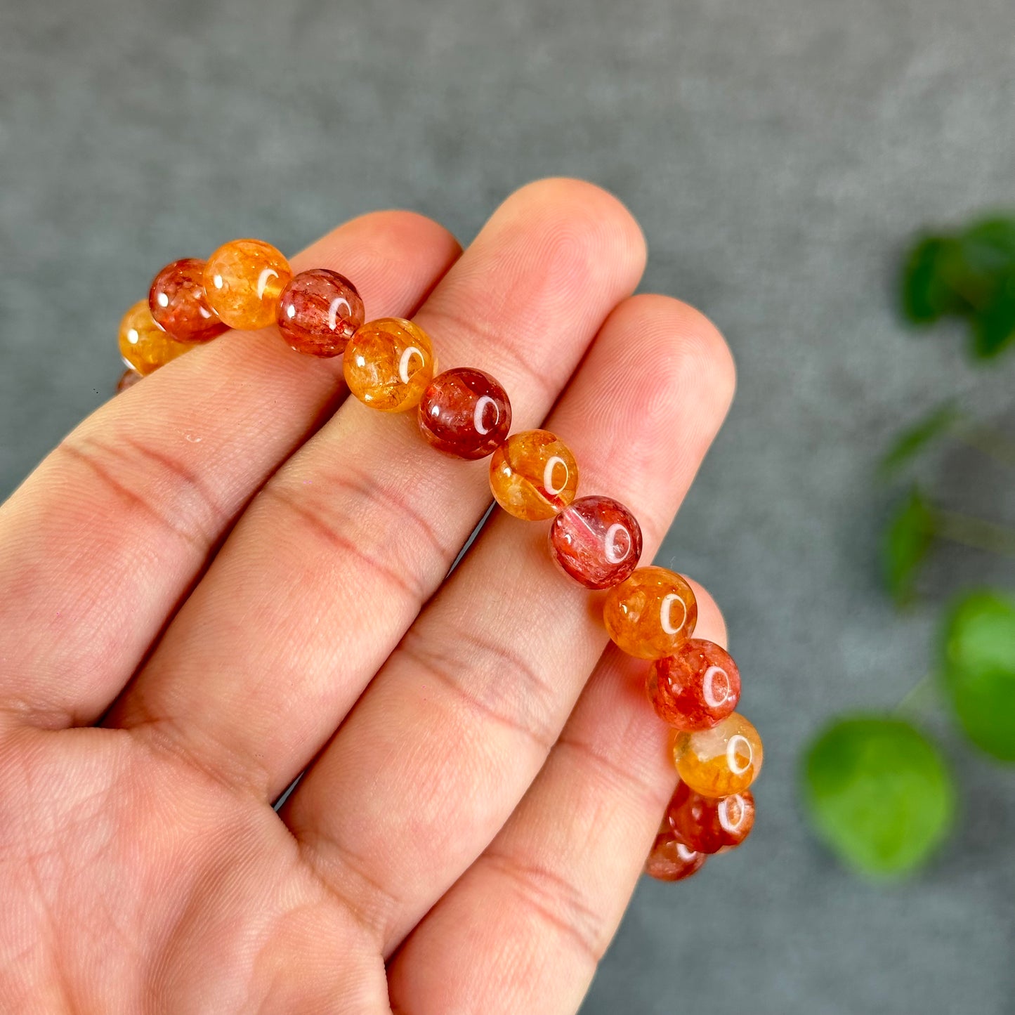 Natural Fire Quatz Bracelet Size 8.5 mm