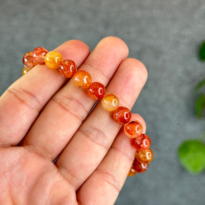 Natural Fire Quatz Bracelet Size 8.5 mm