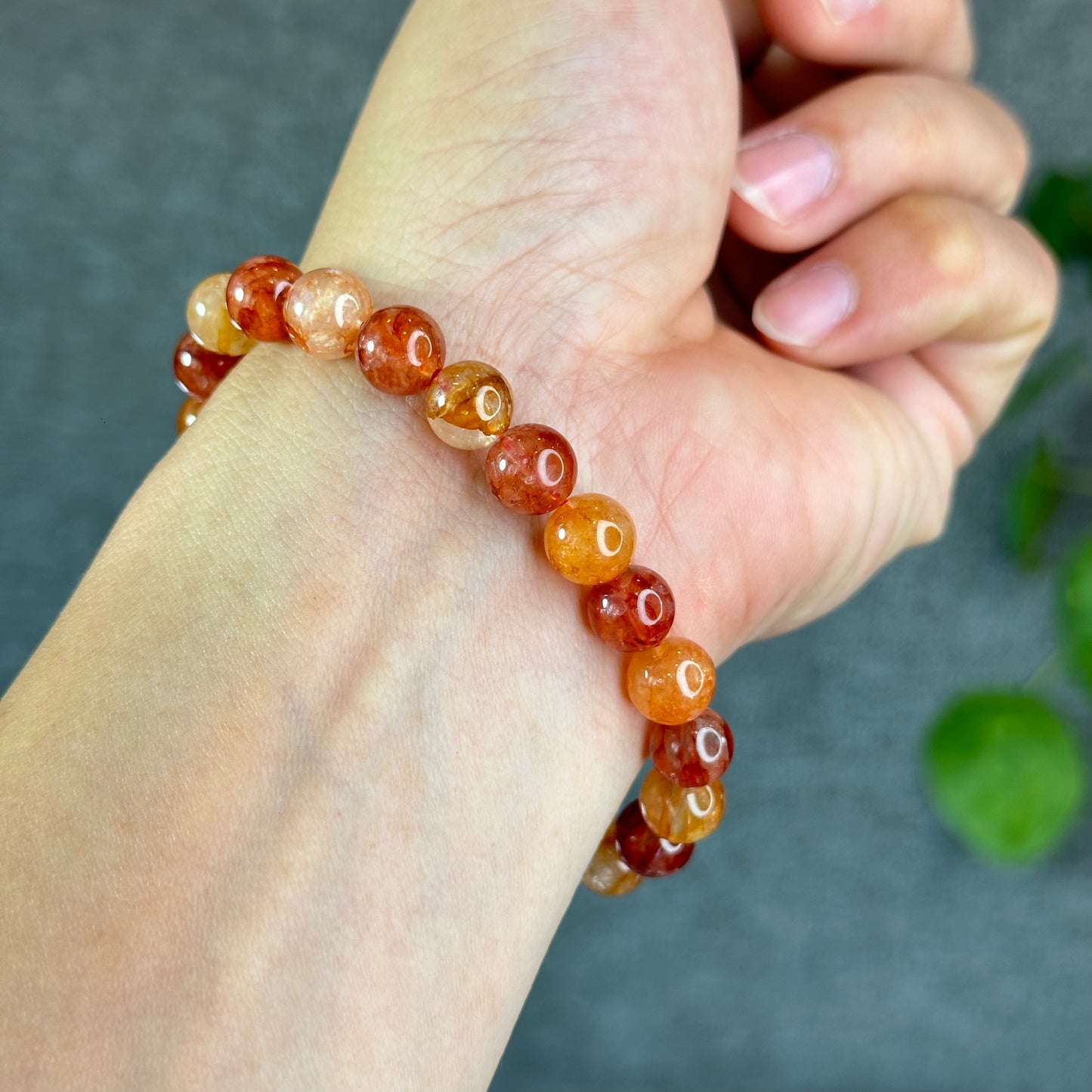 Natural Fire Quatz Bracelet Size 8.5 mm