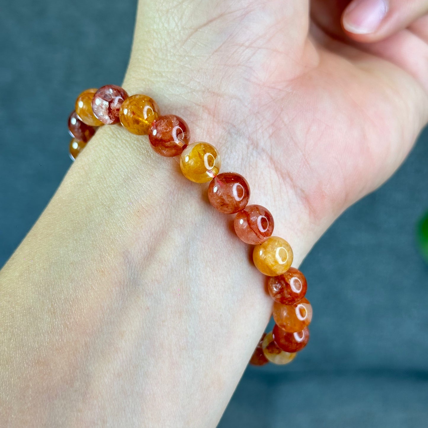 Natural Fire Quatz Bracelet Size 8.5 mm