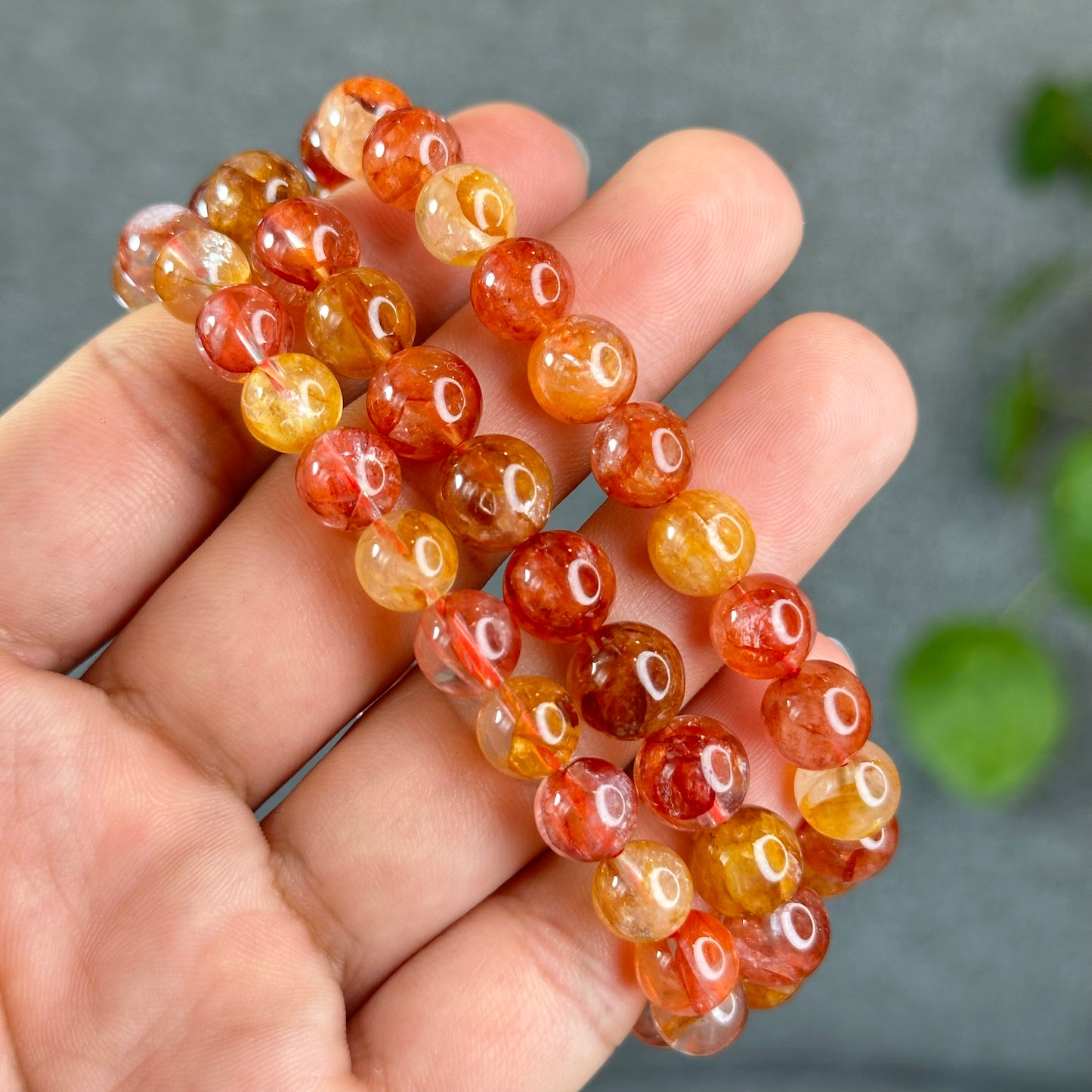Natural Fire Quatz Bracelet Size 8.5 mm