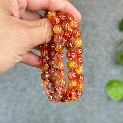 Natural Fire Quatz Bracelet Size 8.5 mm