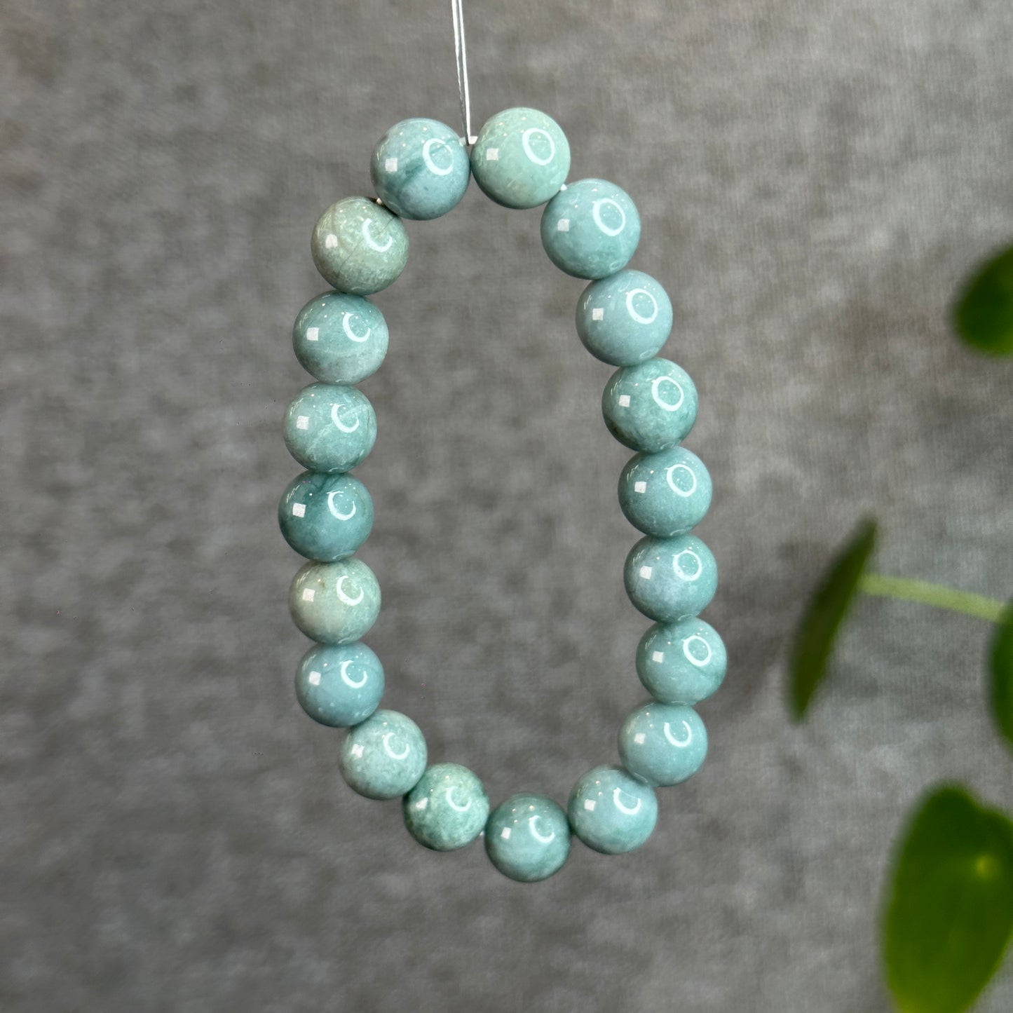 Grey-Blue Jadeite Jade Bracelet Size 9.5 mm