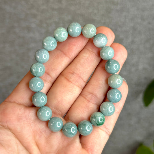 Grey-Blue Jadeite Jade Bracelet Size 9.5 mm