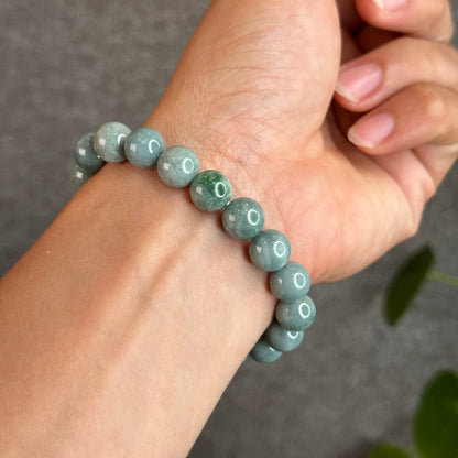 Grey-Blue Jadeite Jade Bracelet Size 9.5 mm