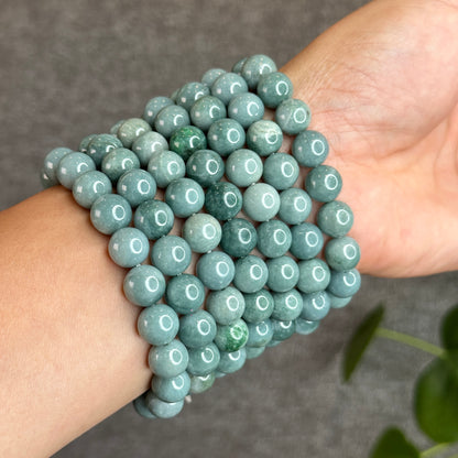 Grey-Blue Jadeite Jade Bracelet Size 9.5 mm