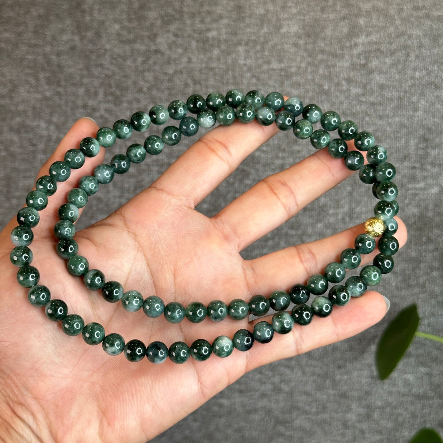 Dark Green Son Thuy Jadeite Jade Bracelet Size 8.2 mm