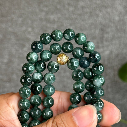 Dark Green Son Thuy Jadeite Jade Bracelet Size 8.2 mm