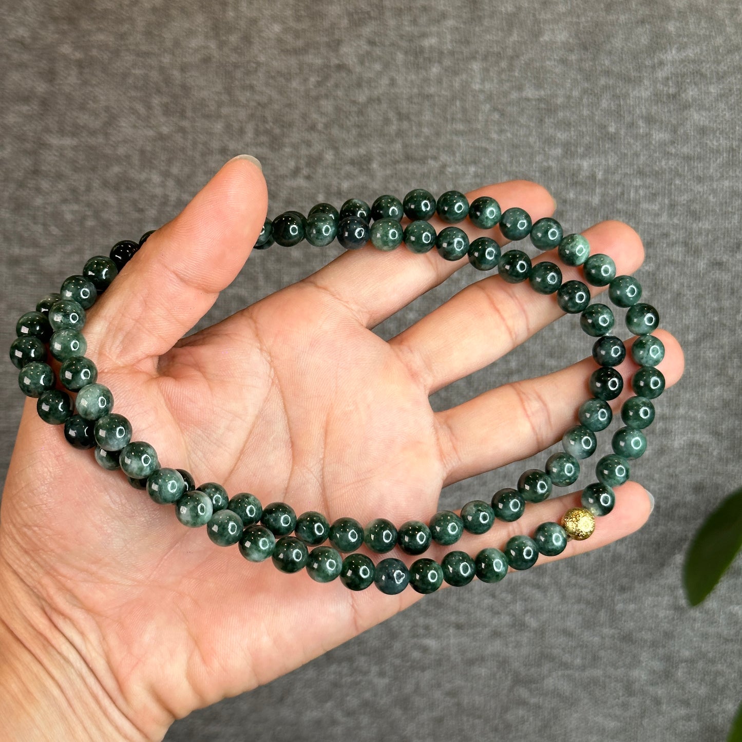 Dark Green Son Thuy Jadeite Jade Bracelet Size 8.2 mm